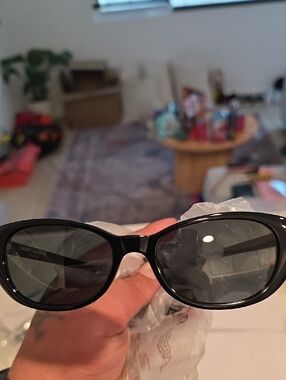 Saint Laurent Black Oval-Frame Women's Sunglasses Sl 822-001